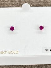 Load image into Gallery viewer, Ruby White Gold Earrings