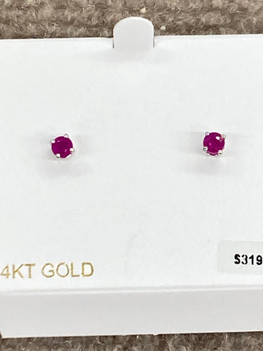 Ruby White Gold Earrings