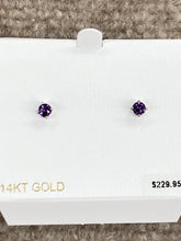 Load image into Gallery viewer, Amethyst Earrings White Gold
