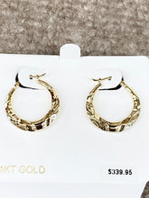 Load image into Gallery viewer, 14 K Yellow Gold Hoop Earrings