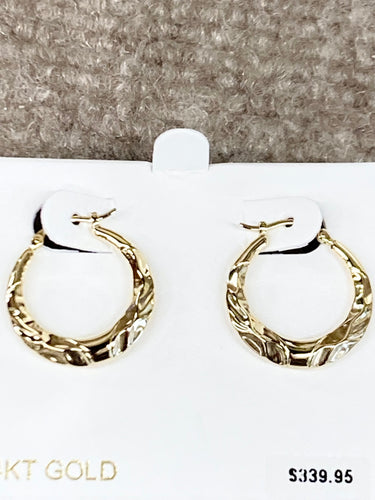 14 K Yellow Gold Hoop Earrings