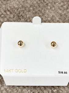 Gold Ball Earrings 6 Millimeters