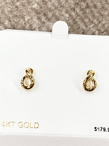 14 K Yellow Gold Infinity Earrings