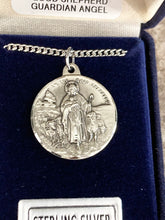 Charger l&#39;image dans la galerie, Good Shepherd And Guardian Angel Silver Pendant And Chain