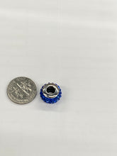 Load image into Gallery viewer, Blue Crystal Silver Bead