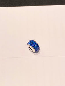 Blue Crystal Silver Bead