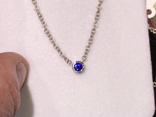 Laden Sie das Bild in den Galerie-Viewer, Silver Lab Created Sapphire Necklace