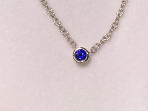 Silver Lab Created Sapphire Necklace