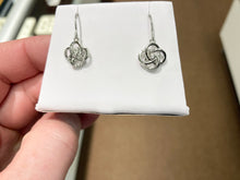 Load image into Gallery viewer, Diamond Silver Dangle Earrings