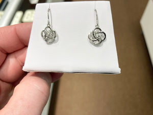 Diamond Silver Dangle Earrings