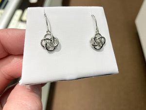 Diamond Silver Dangle Earrings