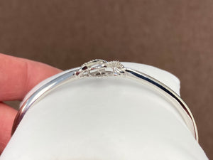Silver Shimmer Diamond Bangle Bracelet