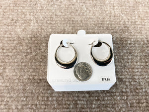Silver Shell Hoop Earrings