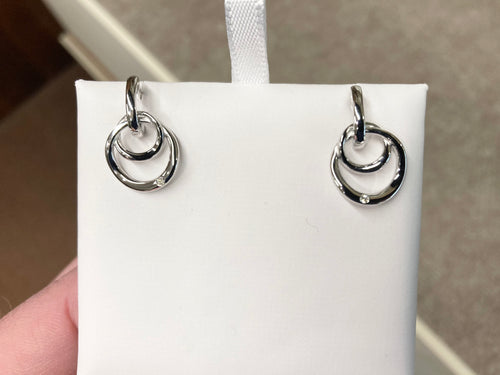 Diamond Silver Circle Earrings