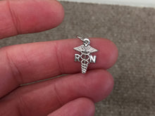 Load image into Gallery viewer, Registered Nurse Caduceus Silver Charm
