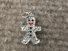 Load image into Gallery viewer, Gingerbread Man Silver Charm