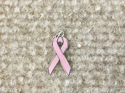 Pink Ribbon Silver Charm