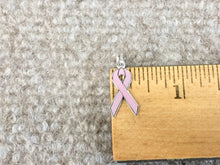 Load image into Gallery viewer, Pink Ribbon Silver Charm