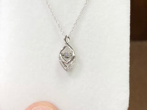 Shimmer Diamond Silver Pendant