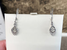 Load image into Gallery viewer, Silver Shimmer Diamond Dangle Earrings