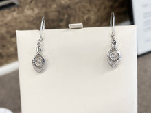 Load image into Gallery viewer, Silver Shimmer Diamond Dangle Earrings
