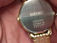 Charger l&#39;image dans la galerie, Seiko Women&#39;s Gold Tone Watch SUT350 Solar