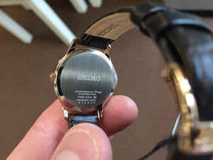Seiko Rose Gold Color Leather Strap Women's