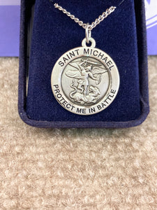Saint Michael National Guard Silver Pendant With Chain
