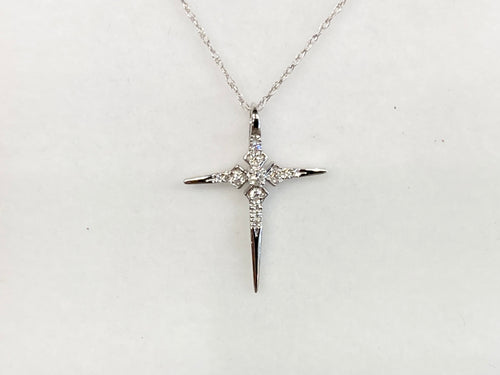 Diamond Cross White Gold With Chain