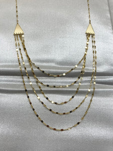 Five Layer Adjustable 14K Gold Necklace