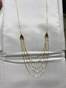 Five Layer Adjustable 14K Gold Necklace