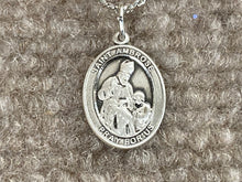 Load image into Gallery viewer, Saint Ambose Silver Pendant With Chain Religious