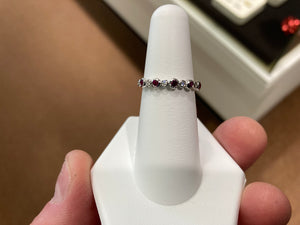 Ruby And Diamond Silver Ring