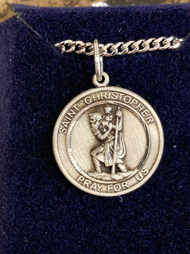 Saint Christopher Silver Pendant And Chain