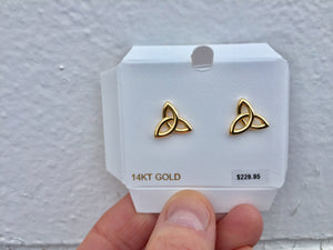 Celtic Infinity 14 K gold earrings