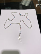 Laden Sie das Bild in den Galerie-Viewer, Multi Colored Silver Plated Rosary Beads