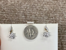 Load image into Gallery viewer, 14 K Yellow And White Gold Diamond Earrings