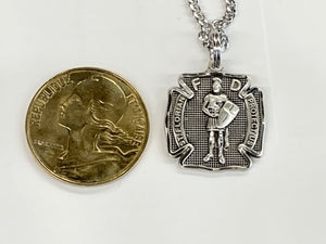 Saint Florian Silver Medal And Chain Religious