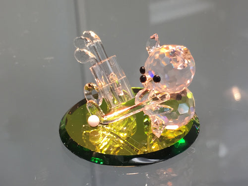 Tee Shot Teddy Crystal Figurine