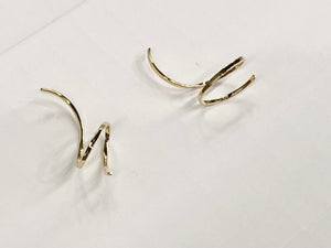 Gold Wire Weave Climber Earring