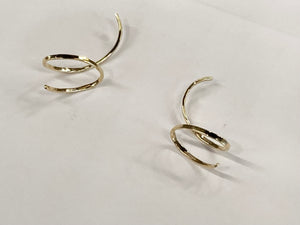 Gold Wire Weave Climber Earring