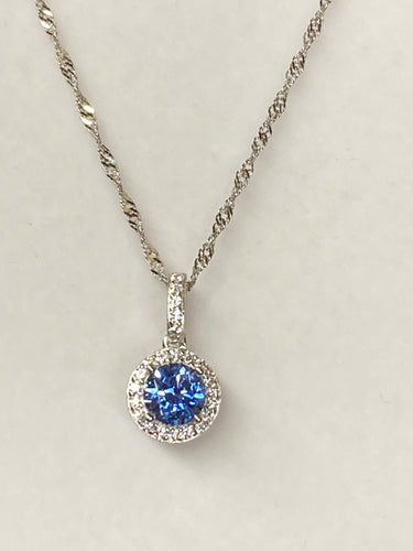 Blue Swarovski Zirconia Pendant