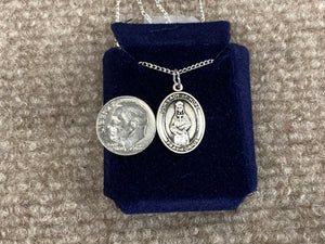 Our Lady Of Hope / Pontmain Silver Pendant With Chain