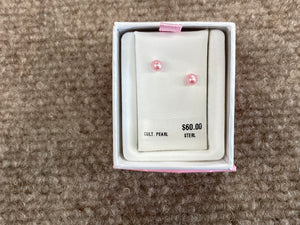 Pink Pearl Silver Baby Earrings