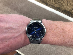 Men's Seiko Blue Dial Stainless Steel Watch