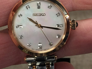 Seiko Ladies Dress Watch Mother Of Pearl Dial With Diamonds