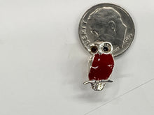 Load image into Gallery viewer, Owl Enameled Silver Bead