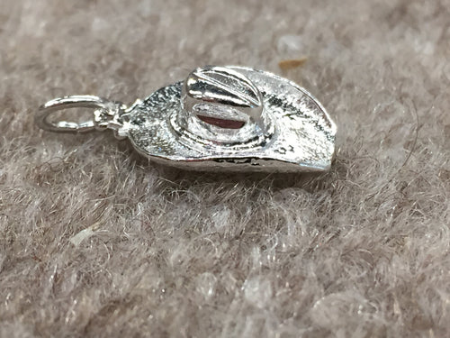 Silver Cowboy Hat Charm