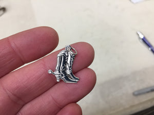 Cowboy Boots Silver Charm