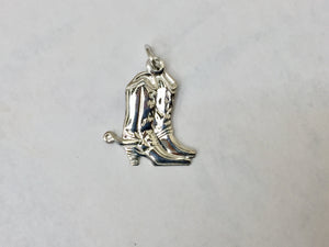 Cowboy Boots Silver Charm